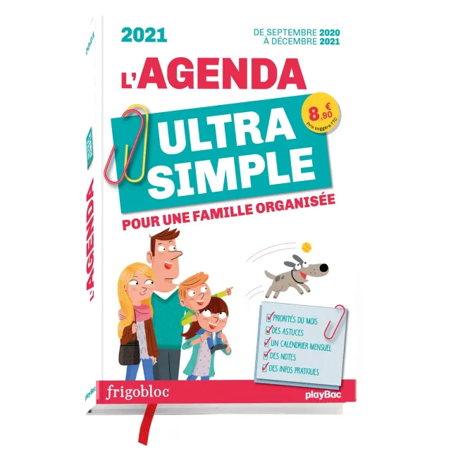 Frigobloc Agenda ultra simple agenda familial sept 2020-déc 2021