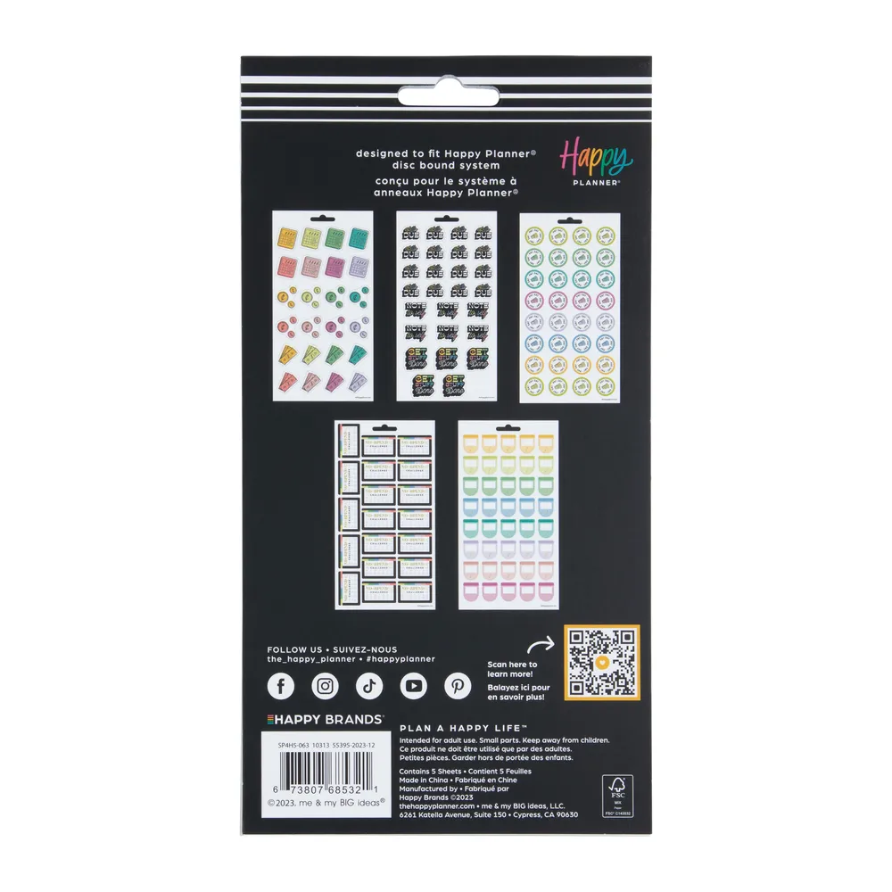 Happy Planner Bright Budget stickers budget 5 feuilles 142