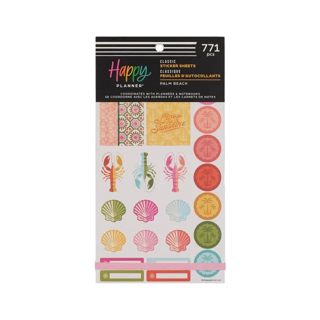 Happy Planner Palm Beach stickers value pack 771 été