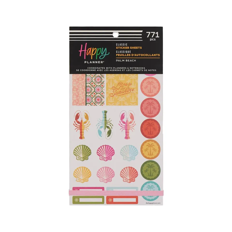 Happy Planner Palm Beach stickers value pack 771 été