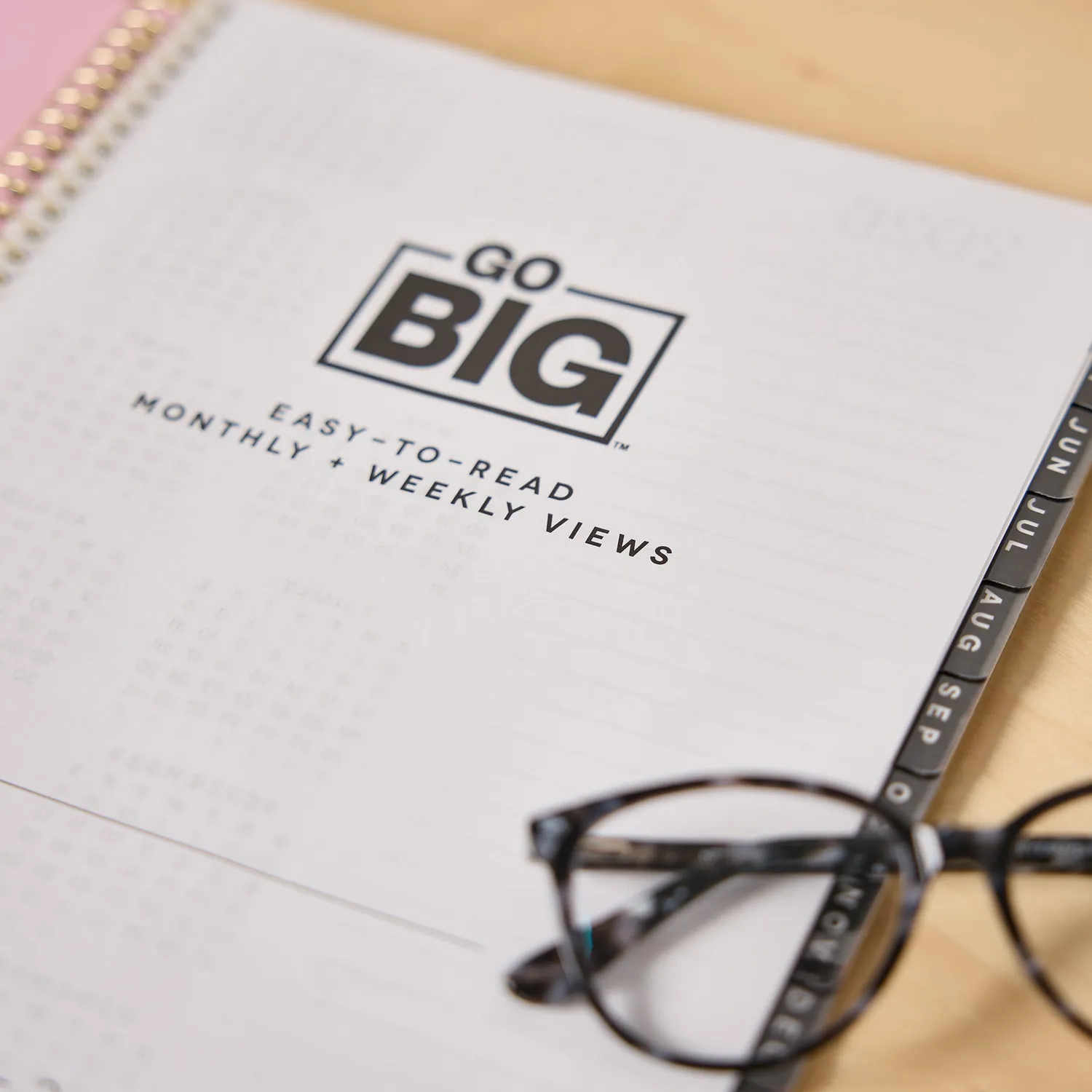 Happy Planner Go Big Beach Stripe agenda spiralé 15 mois