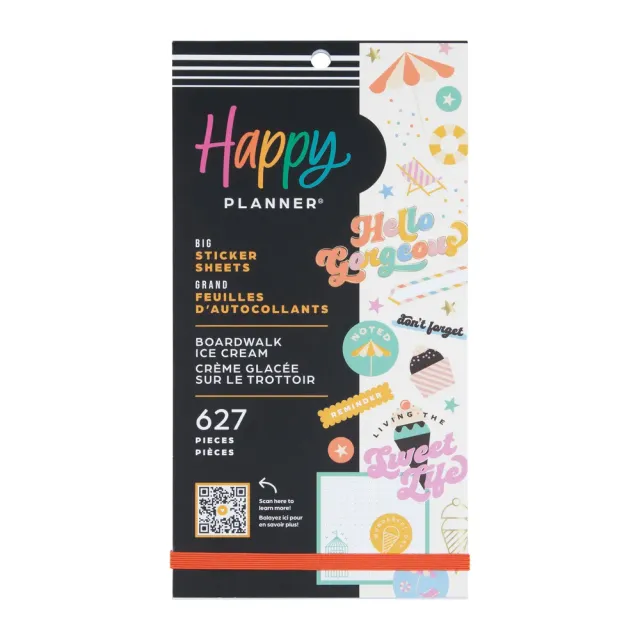 Happy Planner Boardwalk Ice Cream stickers Big 627 été