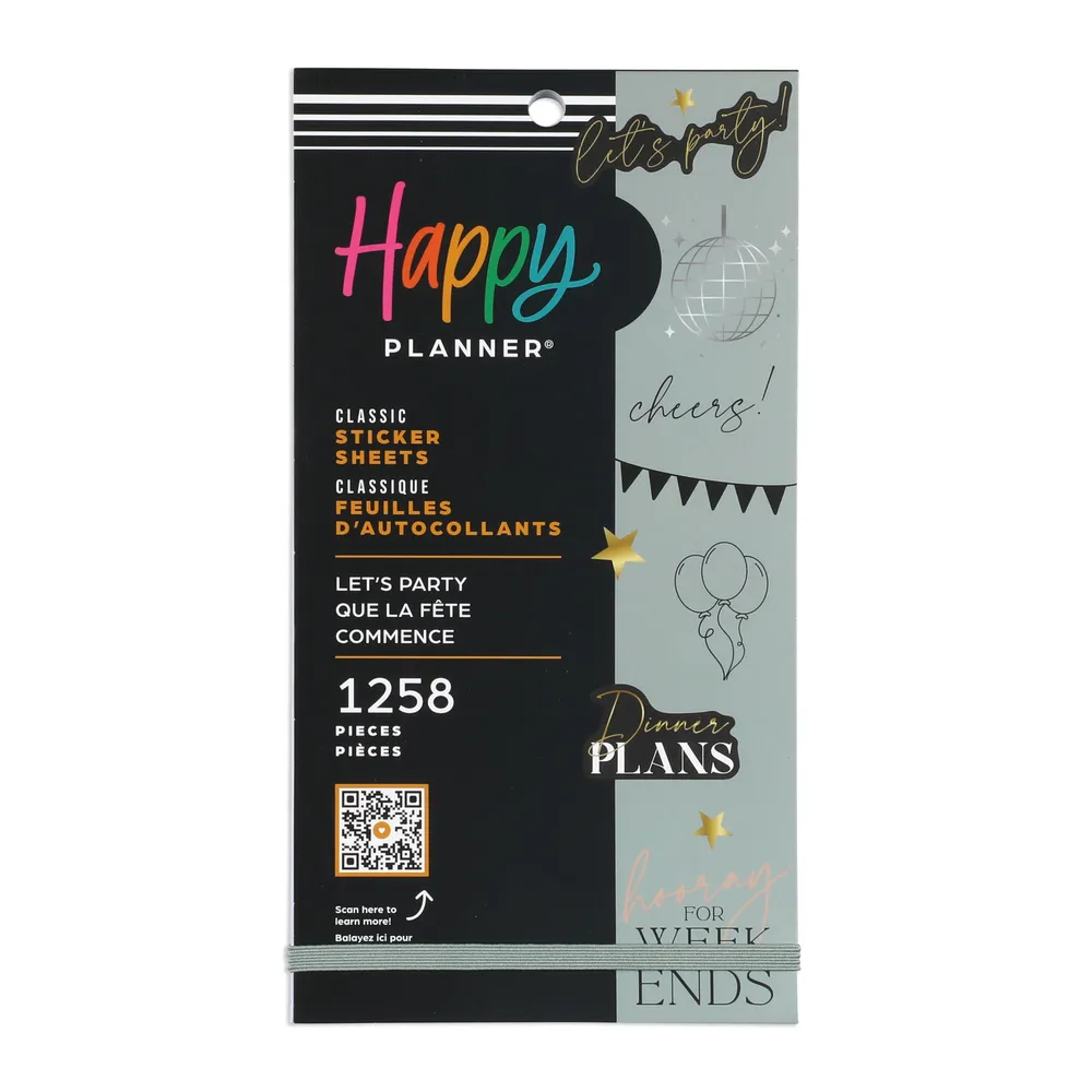 Happy Planner Let’s Party stickers fête lot 1258