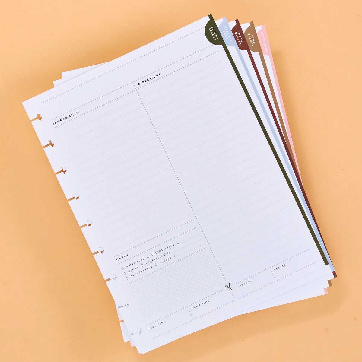 Happy Planner Savory Food journal recettes Classic 80 feuilles salé