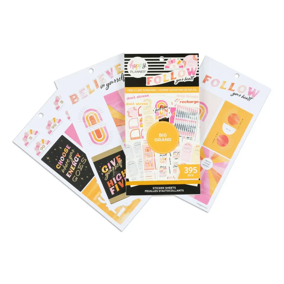 Happy Planner Feels Like Sunshine stickers Big 395 bien-être
