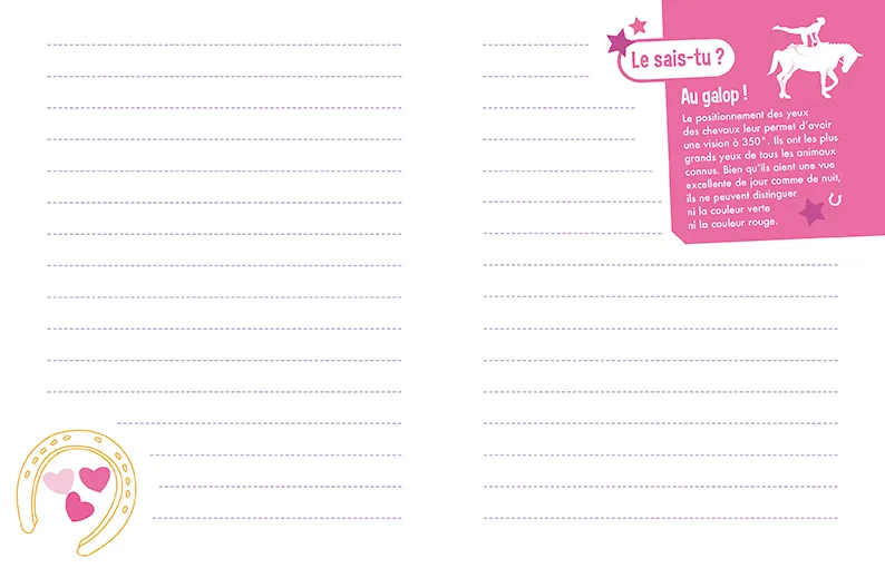 Mon journal intime Cheval carnet secret cadenas + stylo