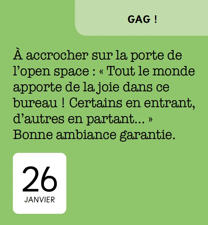 Frigobloc 365 blagues de boulot mini calendrier humour bureau