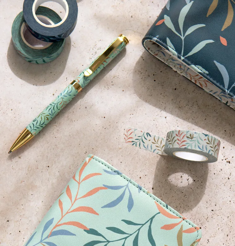 Filofax Botanical set 3 washi tapes bleu menthe corail