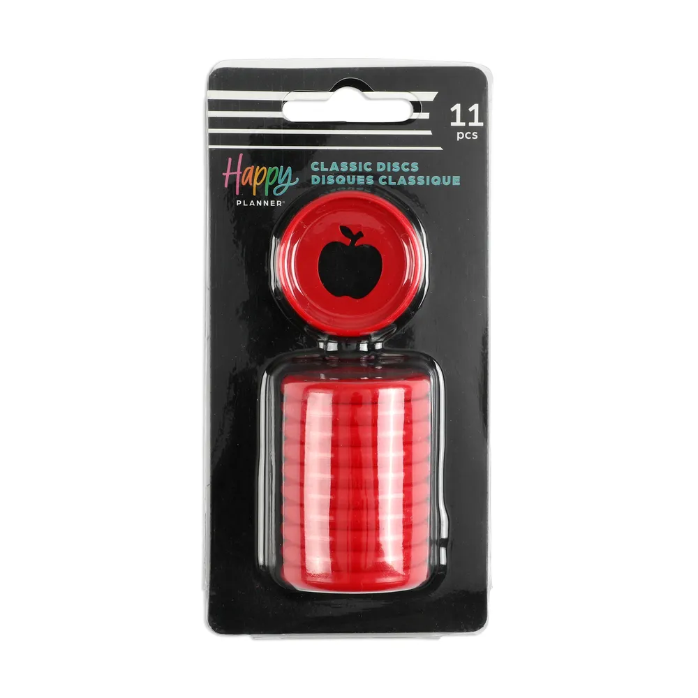 Happy Planner Red Apple disques plastique Medium x11 pomme