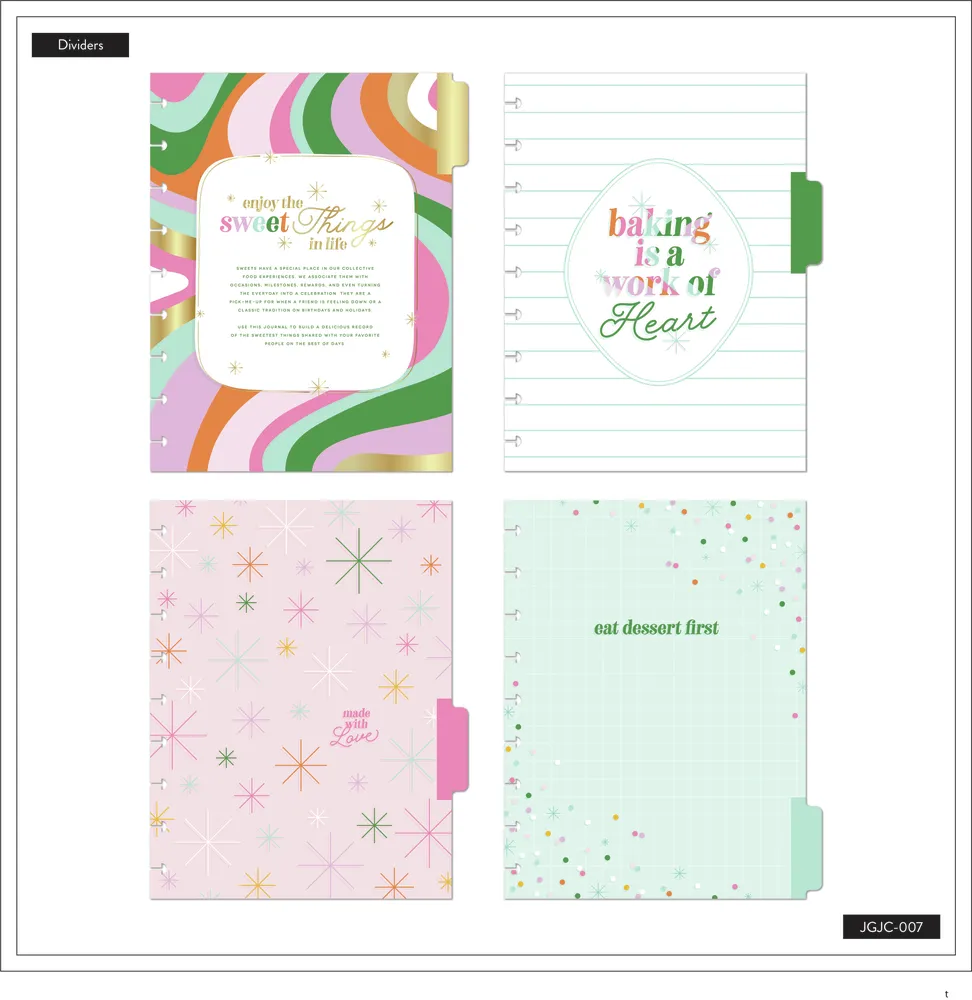 Happy Planner Sweets Baking carnet recettes Classic 80 feuilles