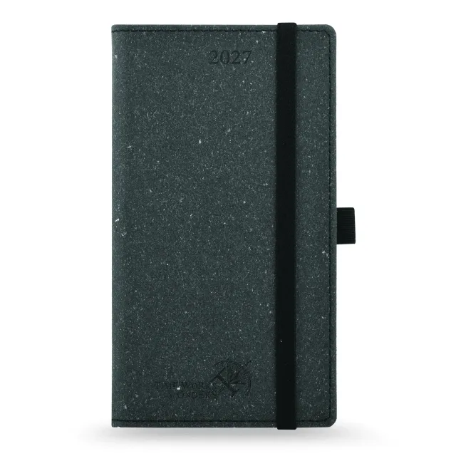 Poprun CERTP7-27 agenda poche recyclé noir gris 2027