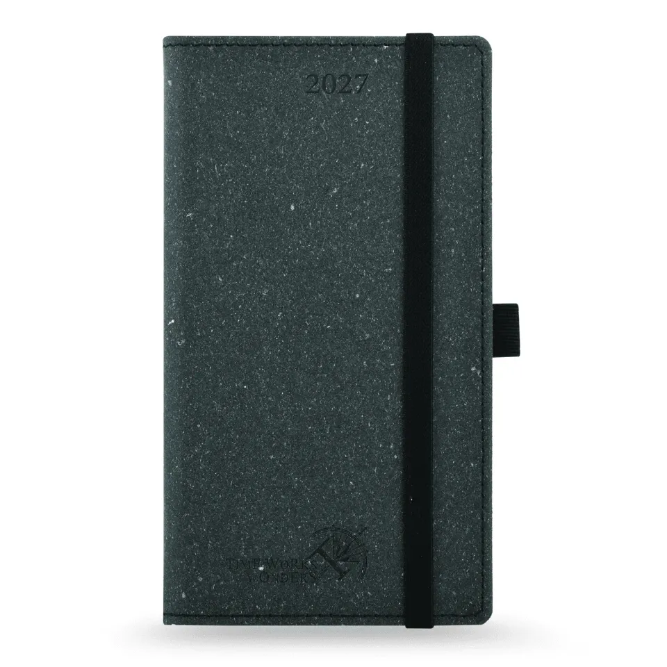 Poprun CERTP7-27 agenda poche recyclé noir gris 2027