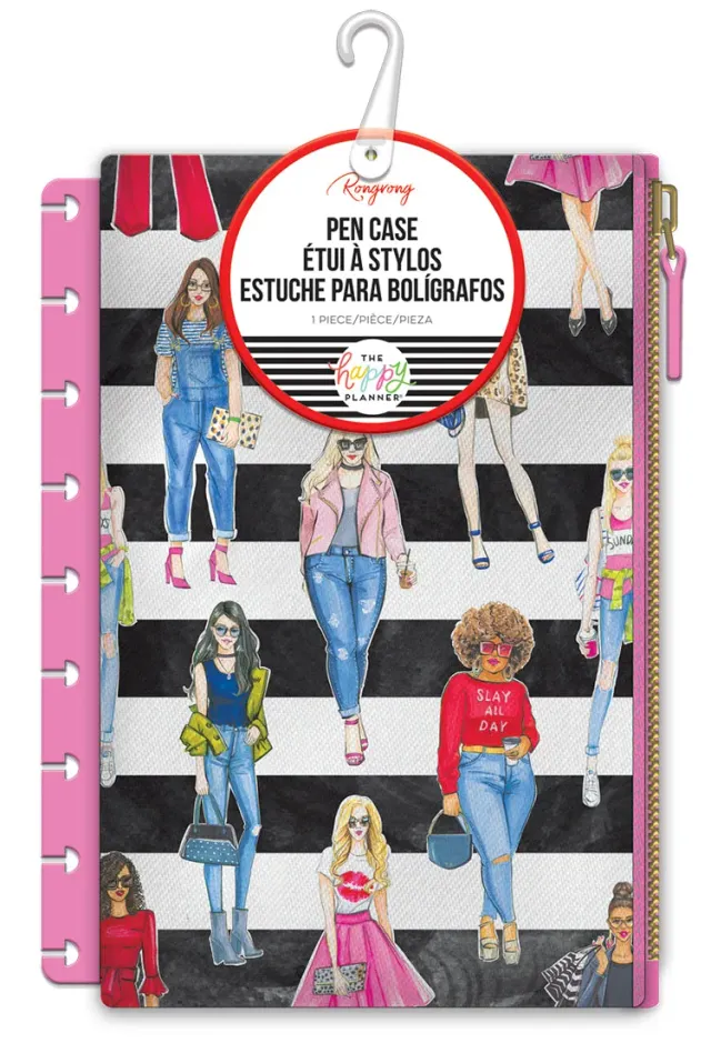 Happy Planner Rongrong trousse à stylos zippée à anneaux