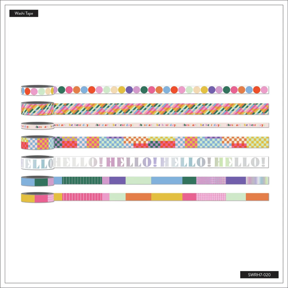 Happy Planner Building Blocks washi tape lot de 7 rouleaux