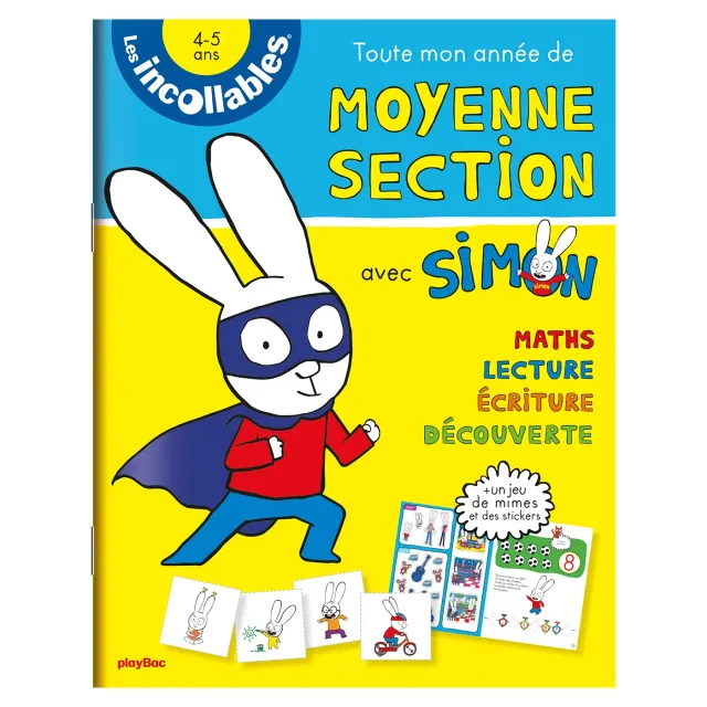 Les Incollables Simon Toute mon année moyenne section cahier stickers