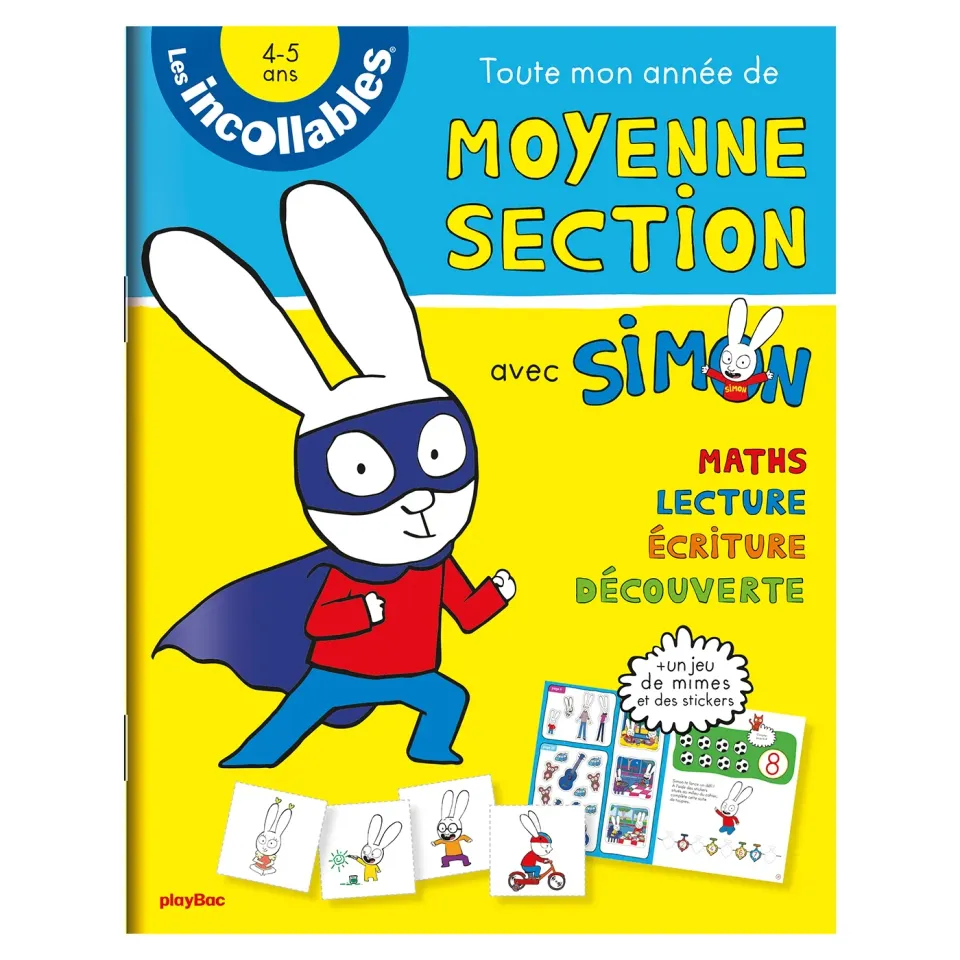 Les Incollables Simon Toute mon année moyenne section cahier stickers