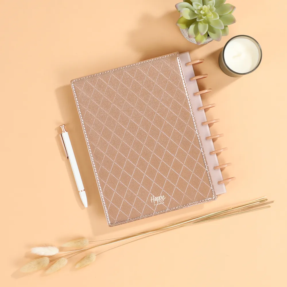 Happy Planner Classic couverture Crushed Rose souple simili cuir rose