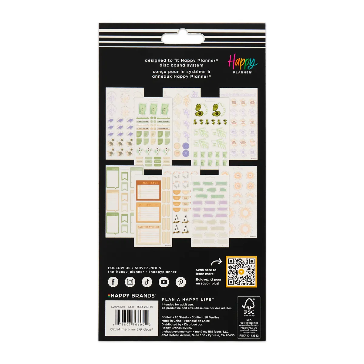 Happy Planner Faith Gratitude autocollants bien-être 243 stickers
