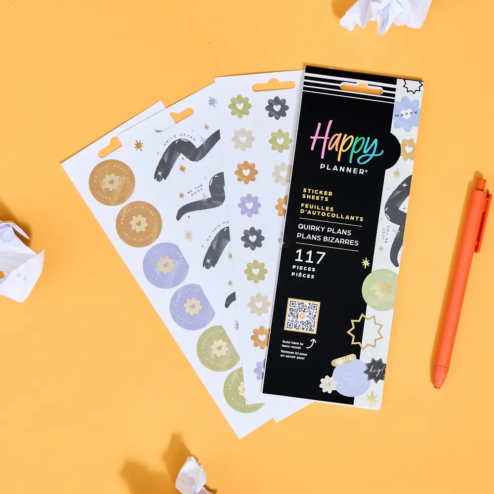 Happy Planner Quirky Plans stickers étudiant 8 planches 117