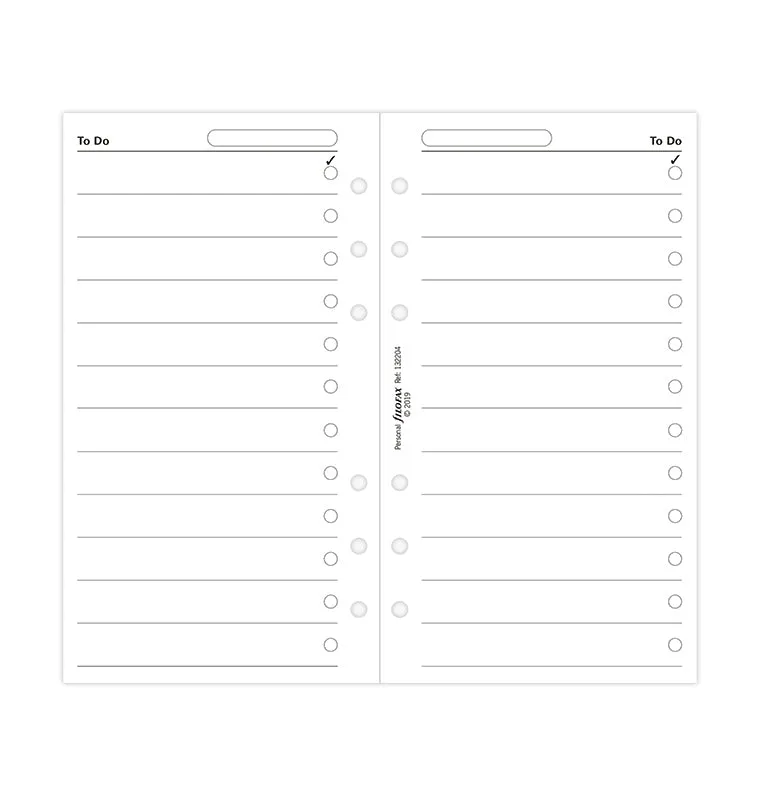 Filofax Classic recharge To Do Personal 20 feuilles