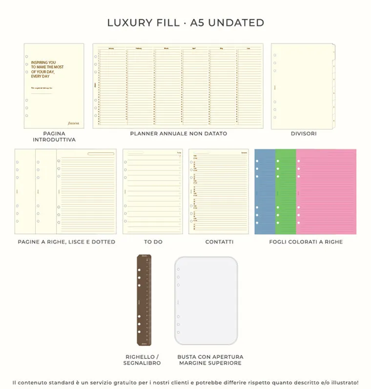 Filofax Classic Croc A5 organiseur gris perle cuir
