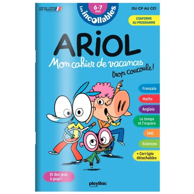Les Incollables Ariol cahier de vacances CP au CE1 6-7 ans
