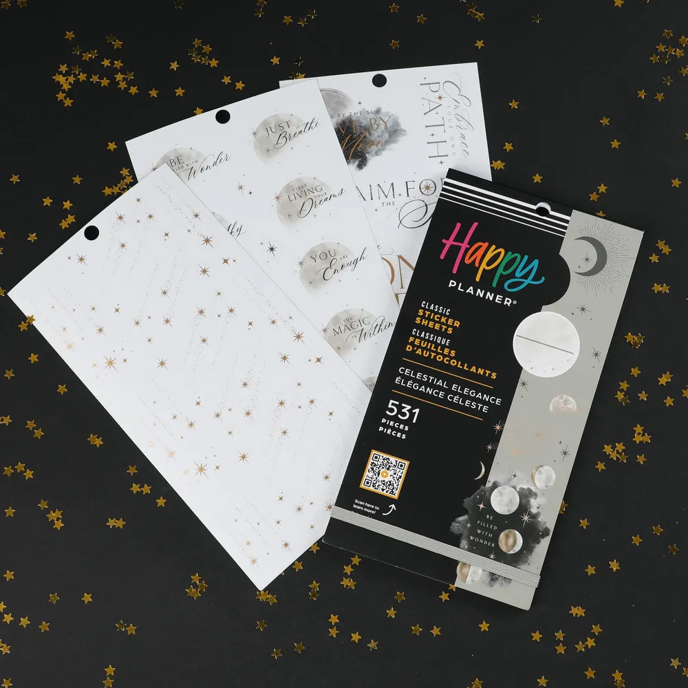 Happy Planner Celestial Elegance stickers 531 céleste