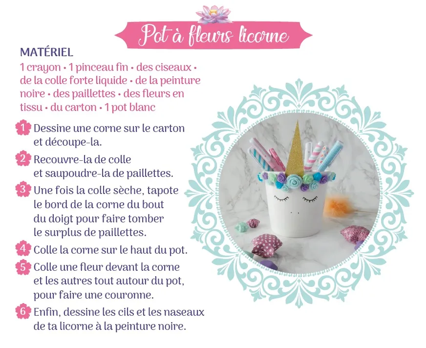Licorne Style Pochette créative Licorne des fleurs