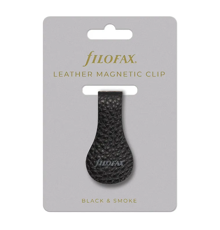 Filofax Classic Clip magnétique cuir noir gris