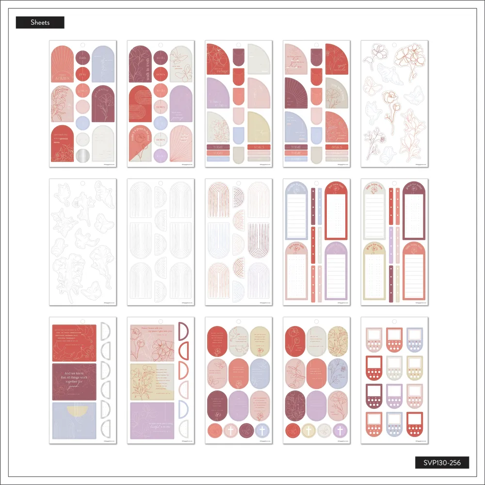 Happy Planner Peony & Sky carnet stickers 594