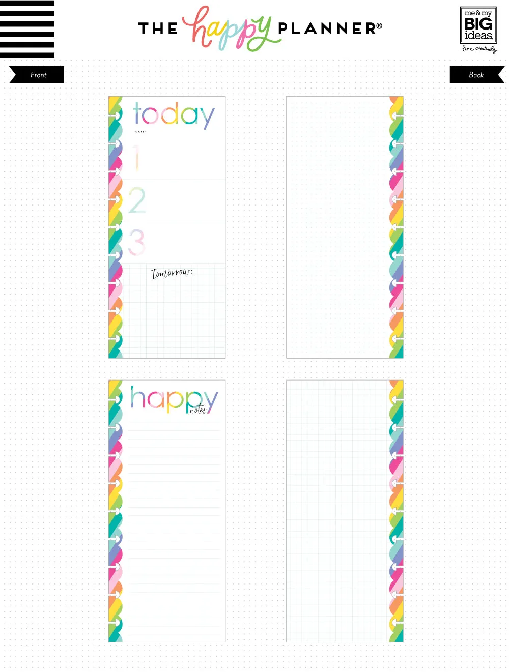 Happy Planner Priority papier notes Classic 60 feuilles