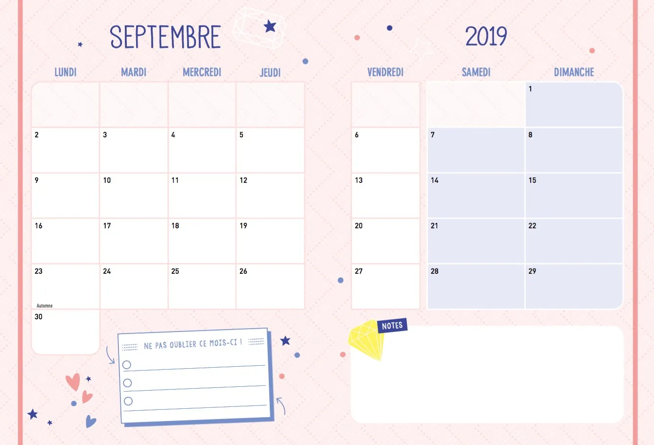 Happy Life Sept 2019 Déc 2020 agenda semainier
