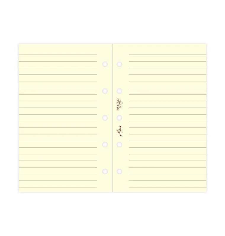 Filofax Classic recharge lignée crème Mini 20 feuilles