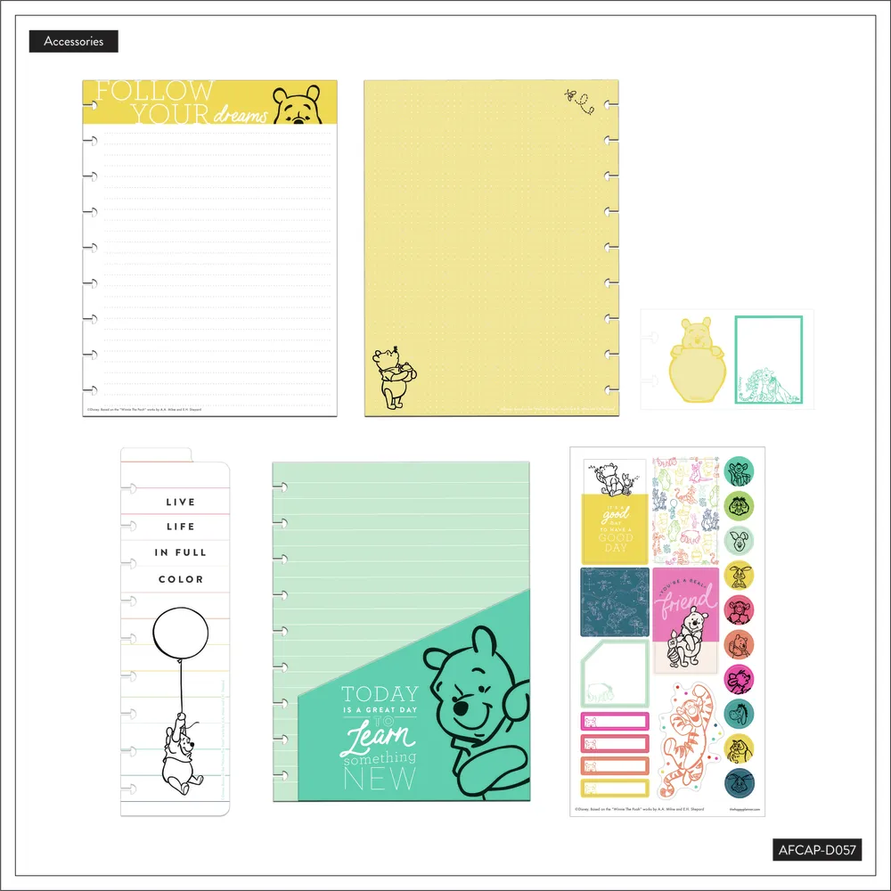 Happy Planner Disney Winnie Ourson True to You pack Classic 82