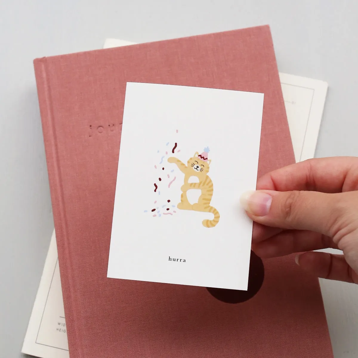 Kartotek Kat petite carte hurra jaune danois A7