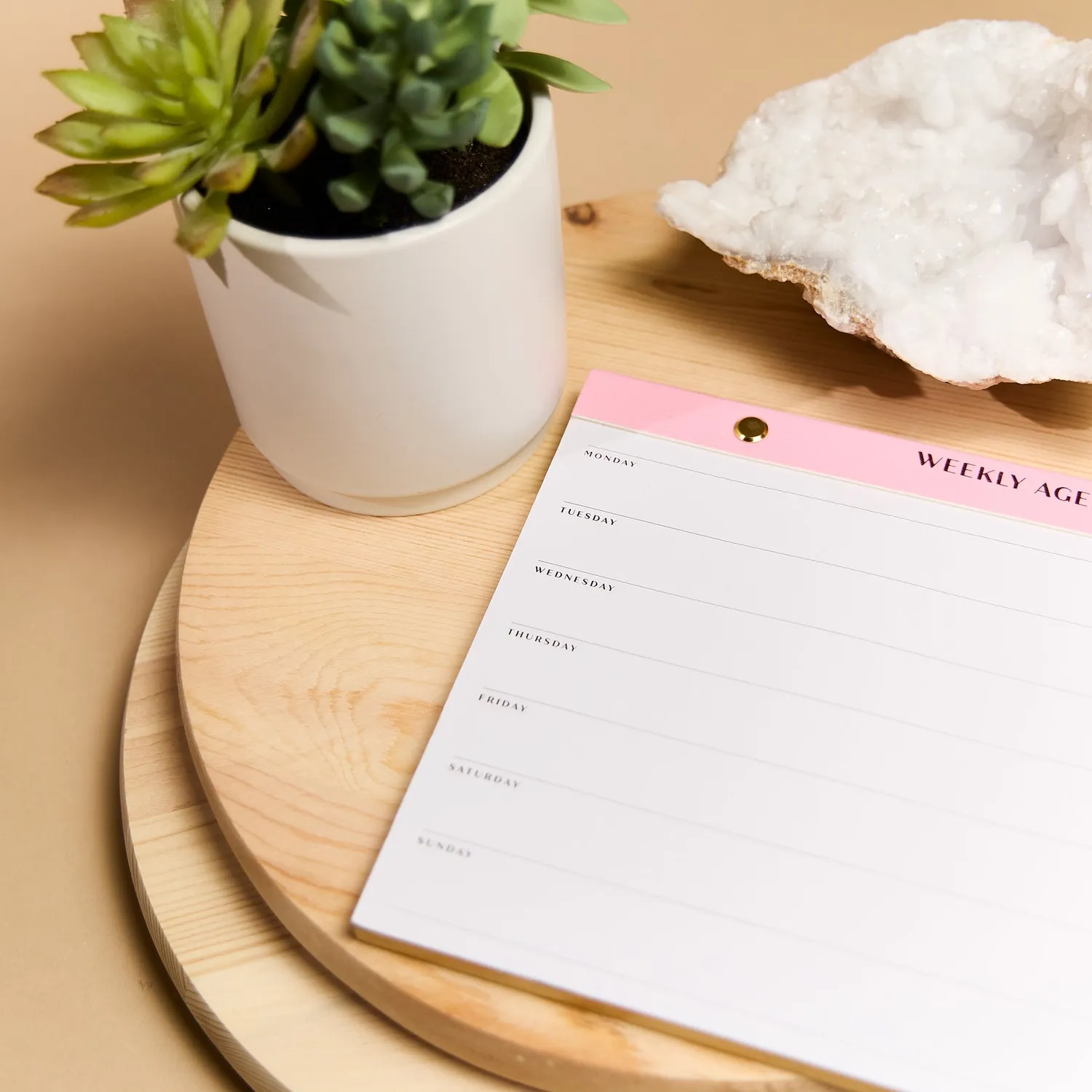 Happy Planner Blushed calendrier bureau hebdo non daté doré