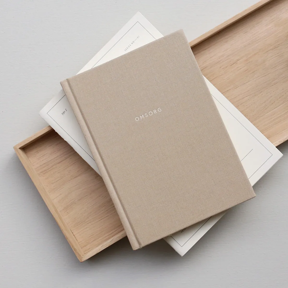 Kartotek Omsorgsdagbog journal guidé danois beige