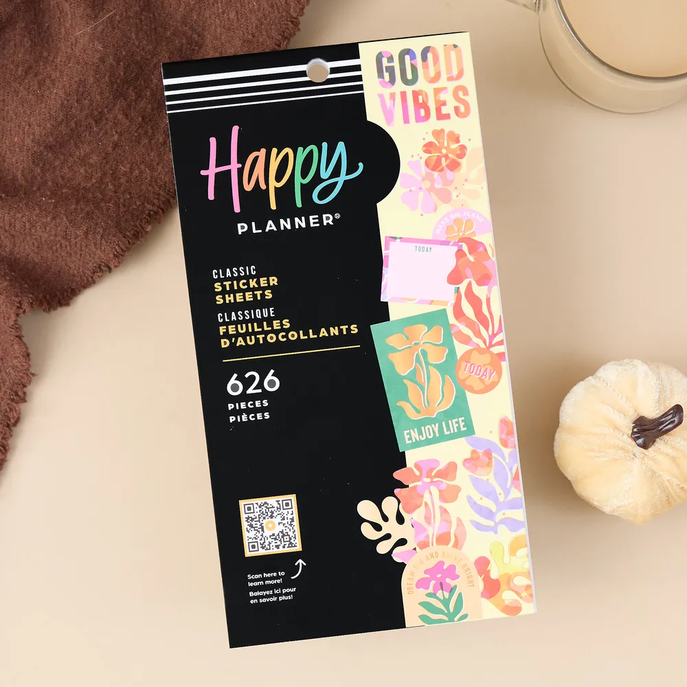 Happy Planner Vivid Tropics stickers Classic 30 feuilles tropical