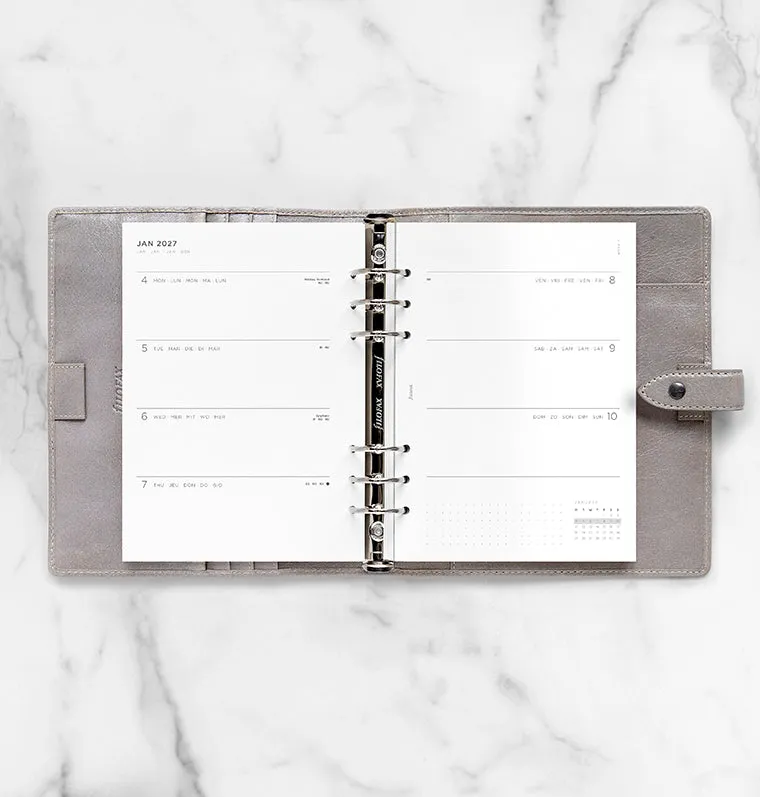 Filofax Minimal agenda semainier A5 2027 multilingue