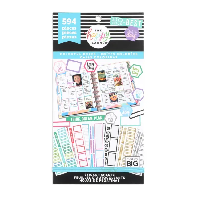 Happy Planner Colorful Boxes autocollants classic x594 colorés