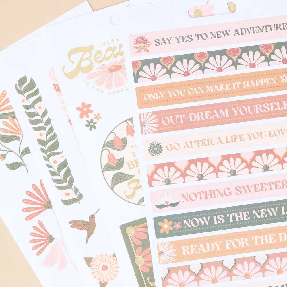 Happy Planner Desert Rose stickers désert 10 feuilles 170 pièces