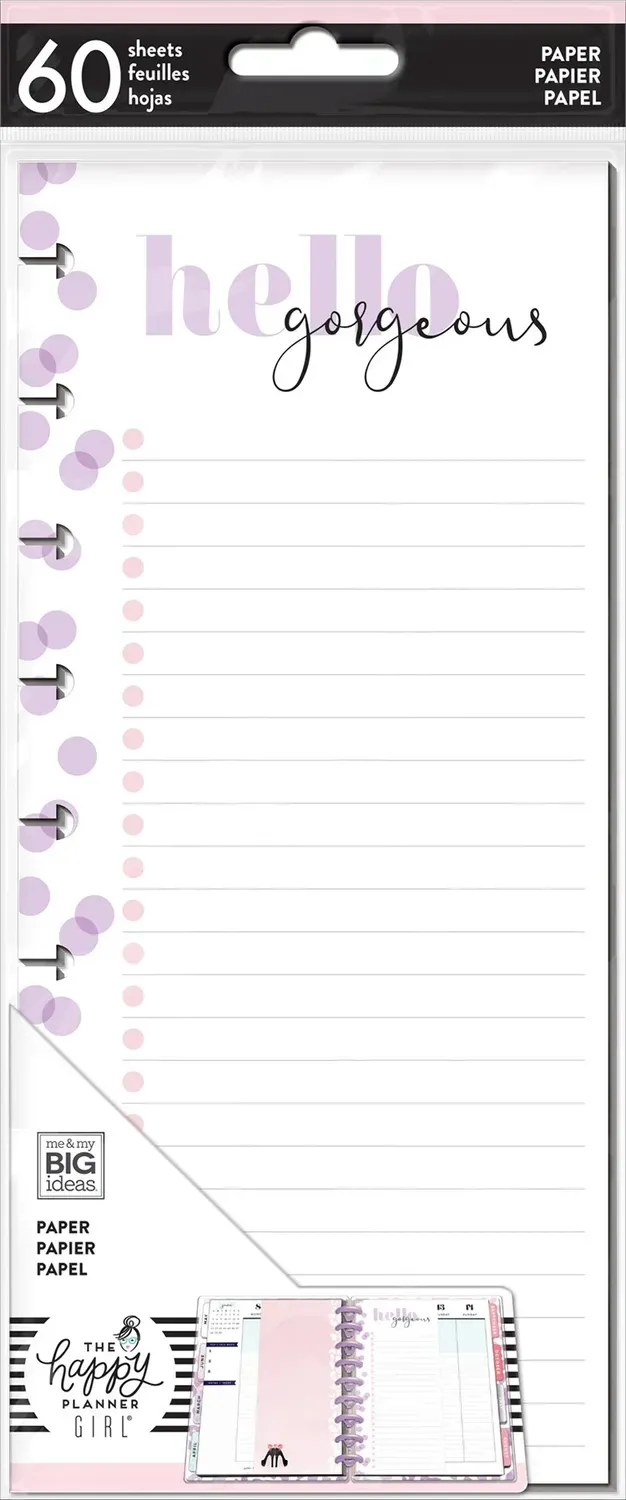 Happy Planner Glam Girl recharge papier notes lot 60