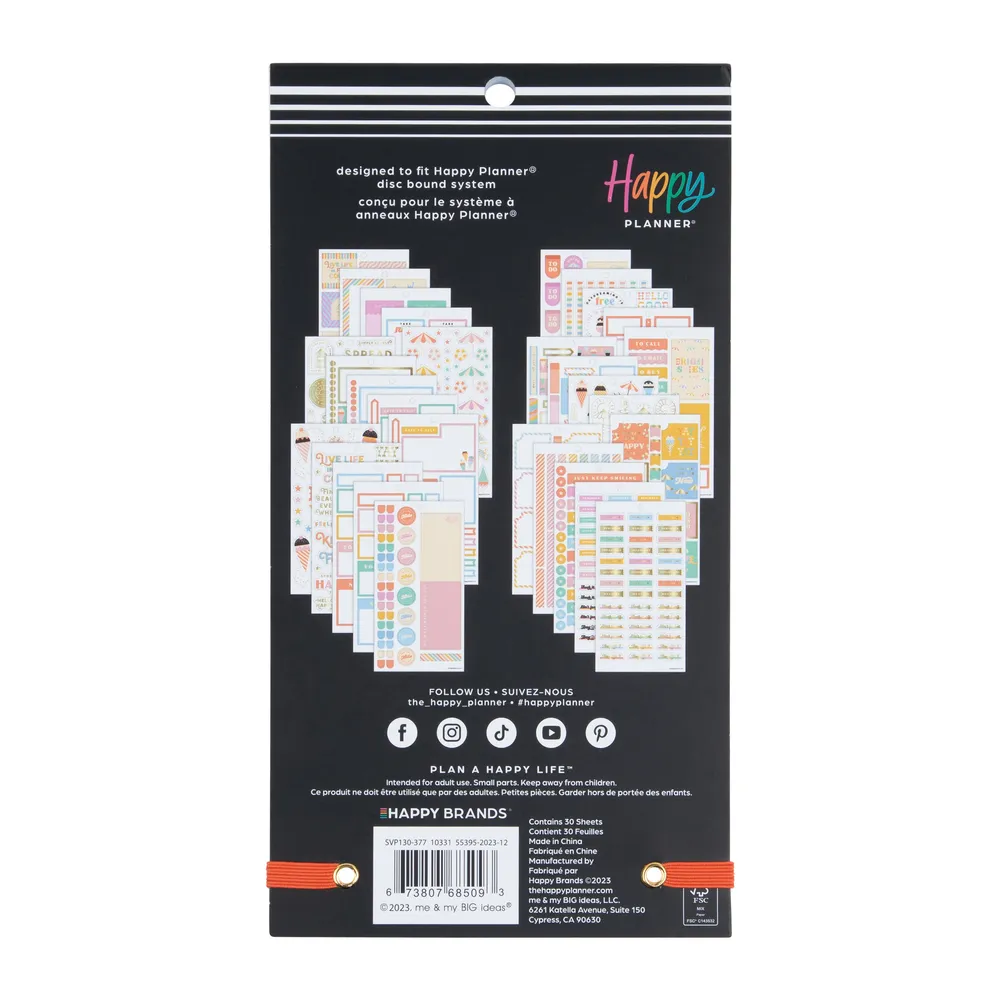 Happy Planner Boardwalk Ice Cream stickers Big 627 été
