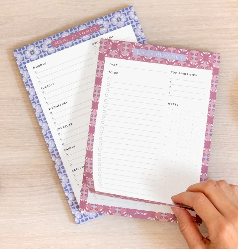 Filofax Mediterranean bloc journalier magnétique 60 feuilles