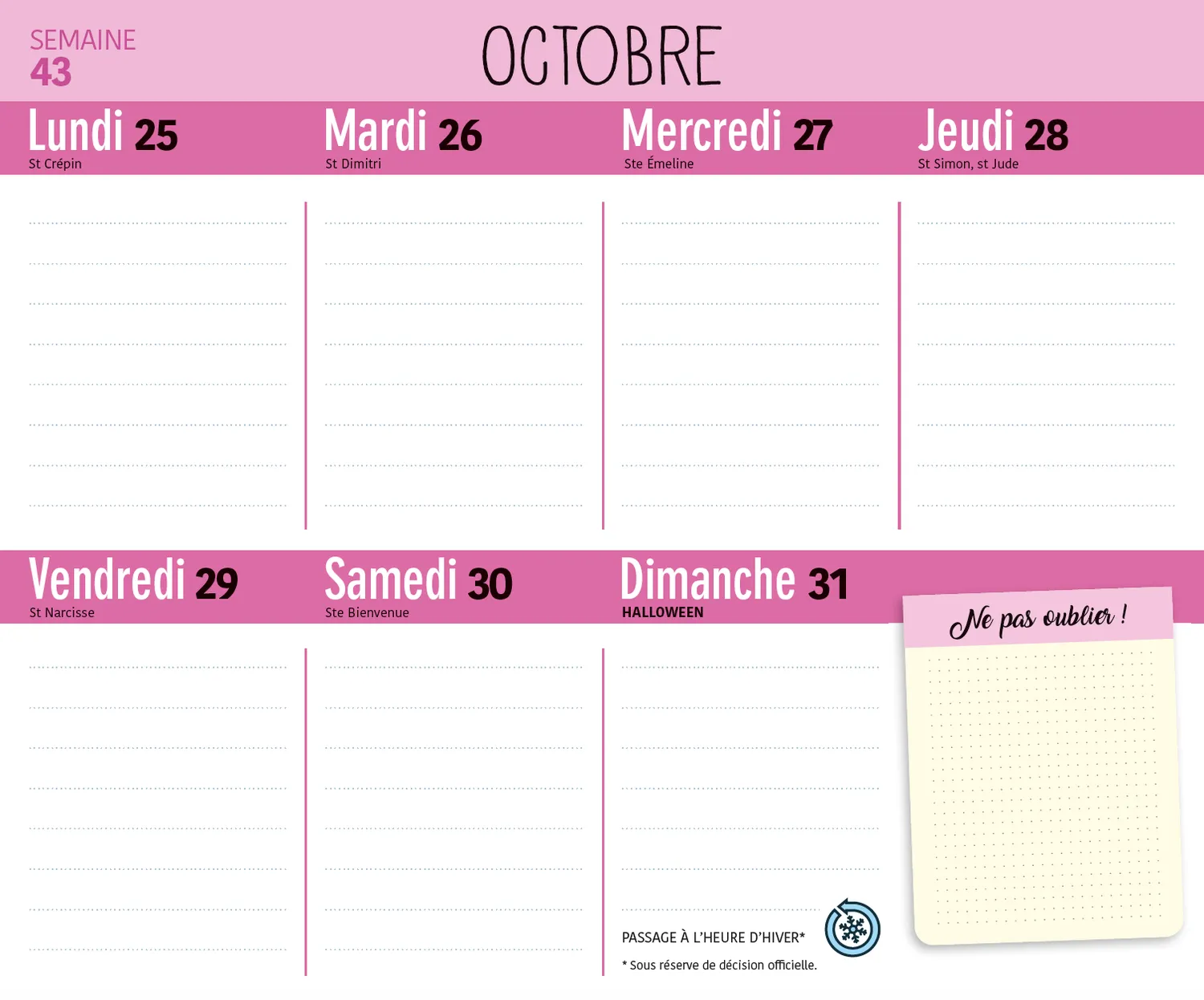 Frigobloc calendrier famille hebdomadaire sept 2021-déc 2022