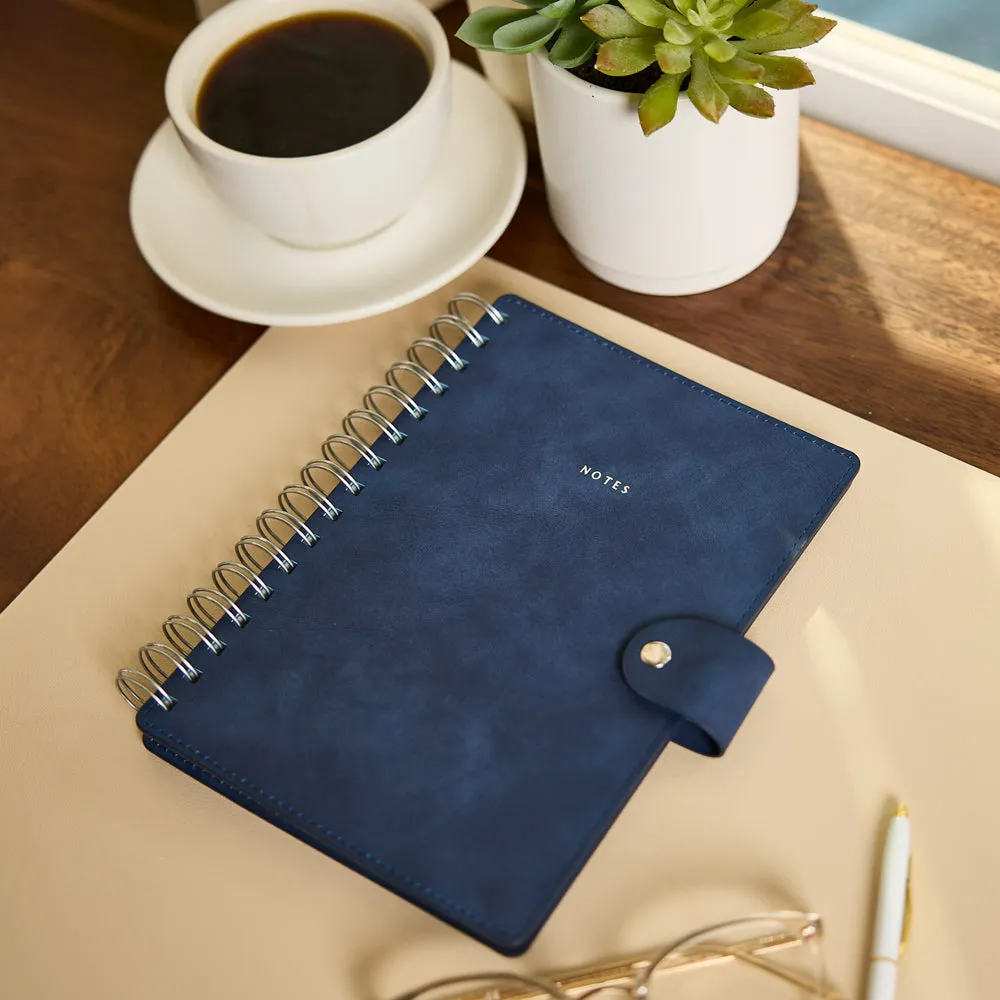 Citrine Navy carnet spirale A5 pointillé ligné rechargeable