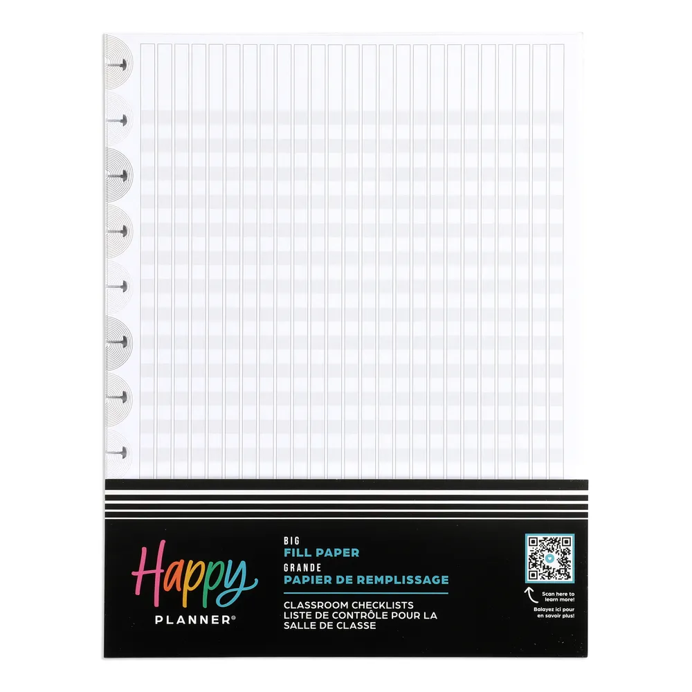 Happy Planner Realign Teacher Checklist recharge papier Big 40 feuilles