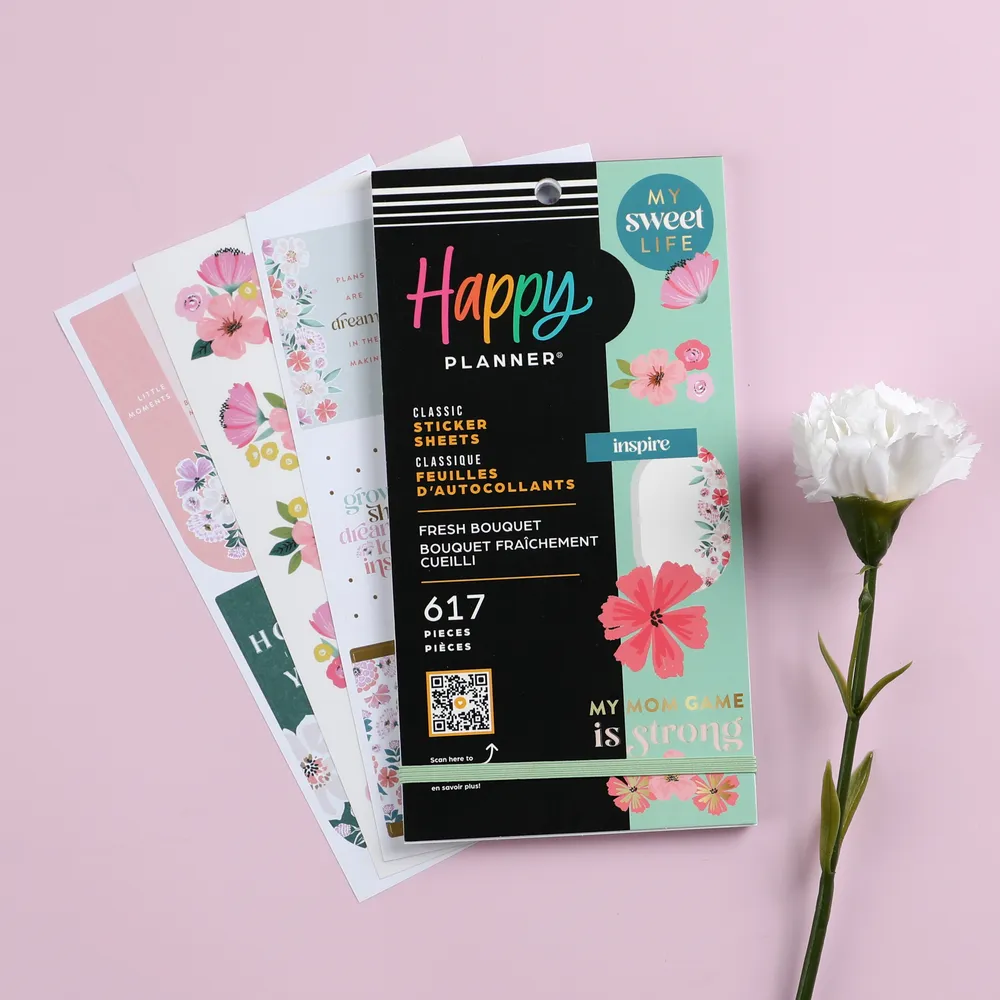 Happy Planner Mom's Fresh Bouquet stickers 30 planches 617 fleurs