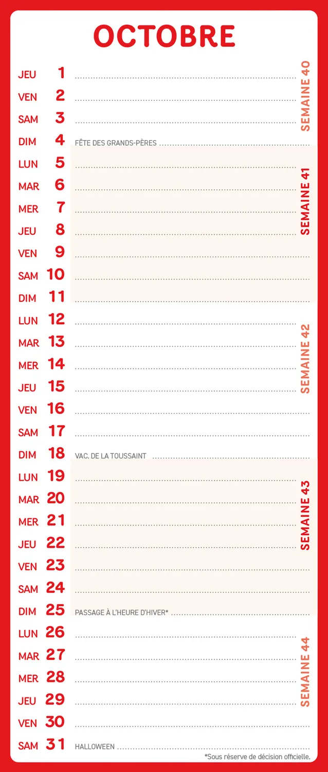 Frigobloc Mini Mensuel 2027 calendrier familial sept. 2026-déc. 2027