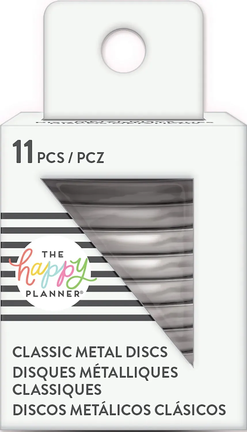 Happy Planner Metal disques Medium argent x11 extensible